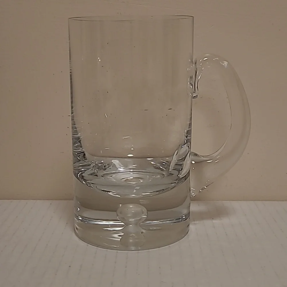 Glass Beer Mug with Bubble in Base